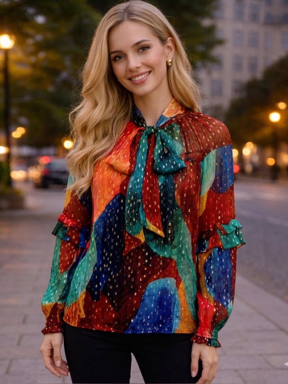 Colorful Patchwork Blouse